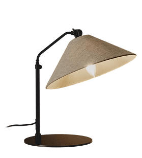 Table lamp with linen shade & metal base – natural style - By The Mood