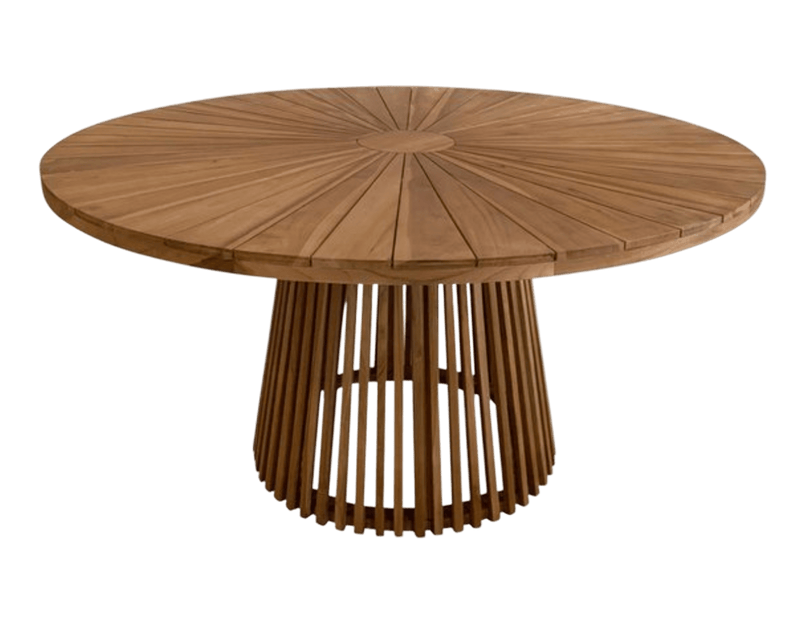 tafel buiten hout rond