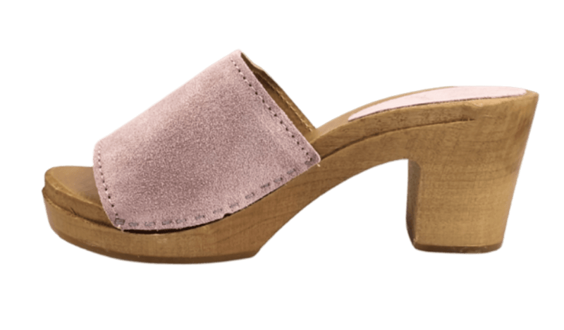 Houten Sandalen - suede pastel