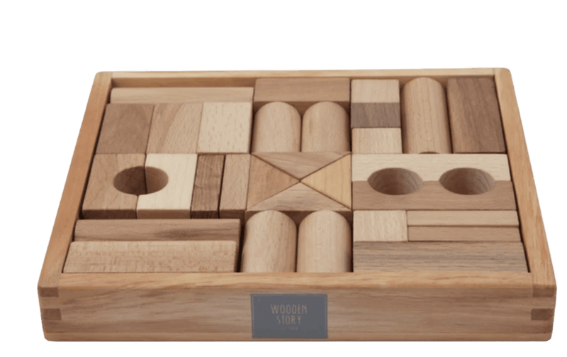 HOUTEN BLOKKEN IN SCHAAL | 30 STUKS Normale prijs €34,90 EUR