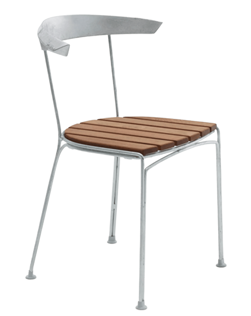 Dover stoel Mahonie, onbewerkt aluminium frame