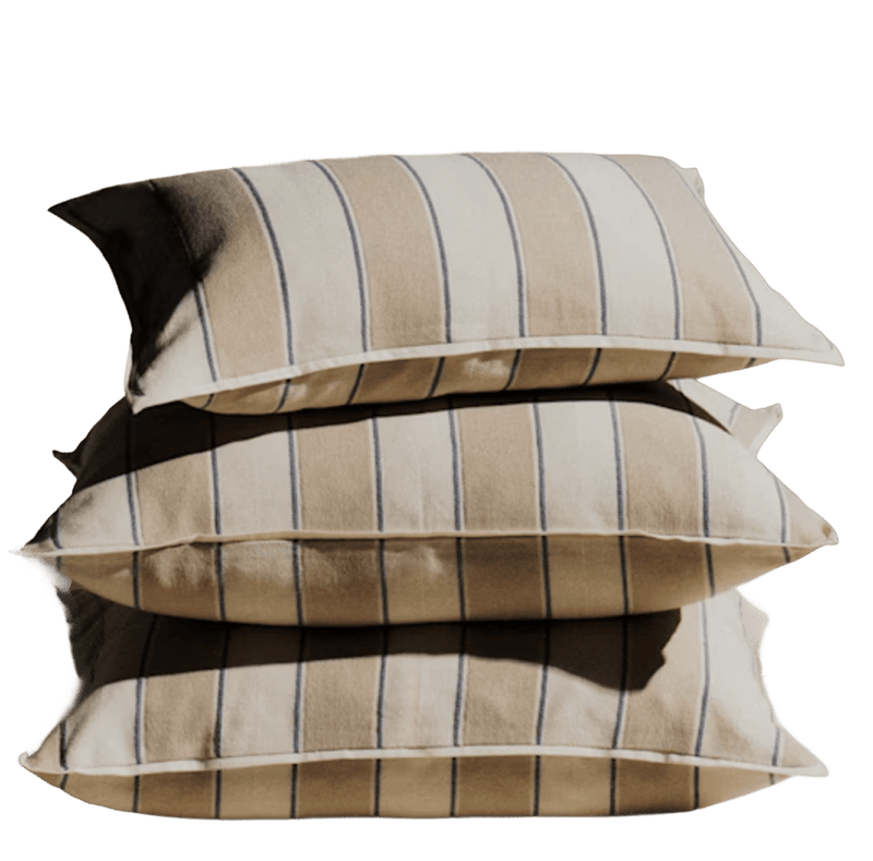 kussens Woven Check Cushion – Small Model – Beige and Blue