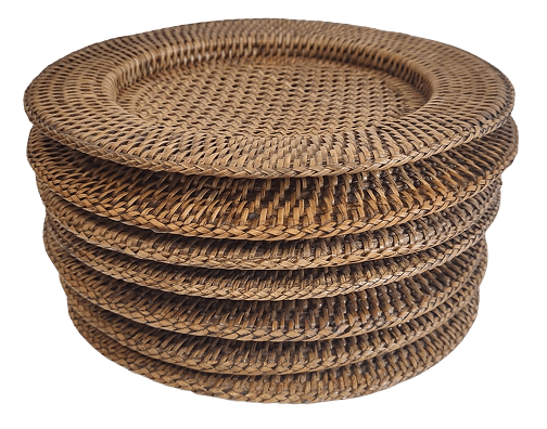 TOGO - Flamant - Set of 7 Charger Plates - Bamboo, cane work, wicker and rattan - Tableware Collection