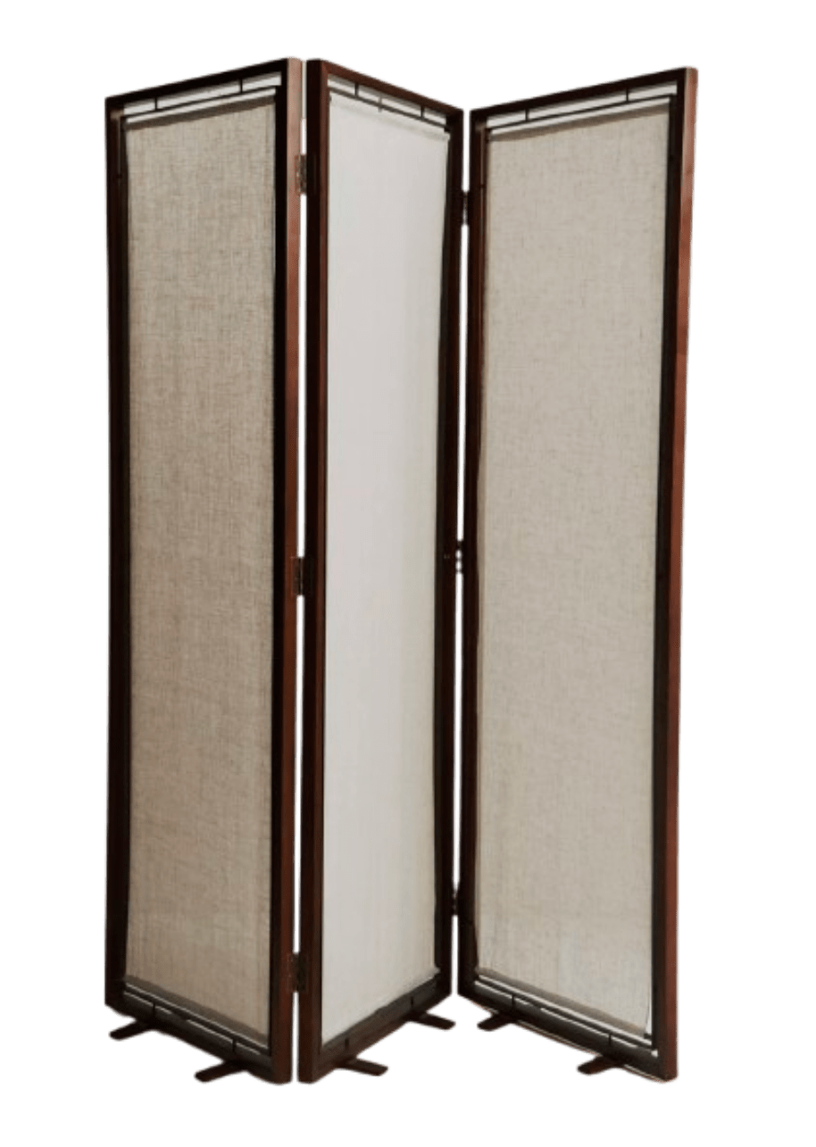 Timber and linen folding screen zara home - By The Mood