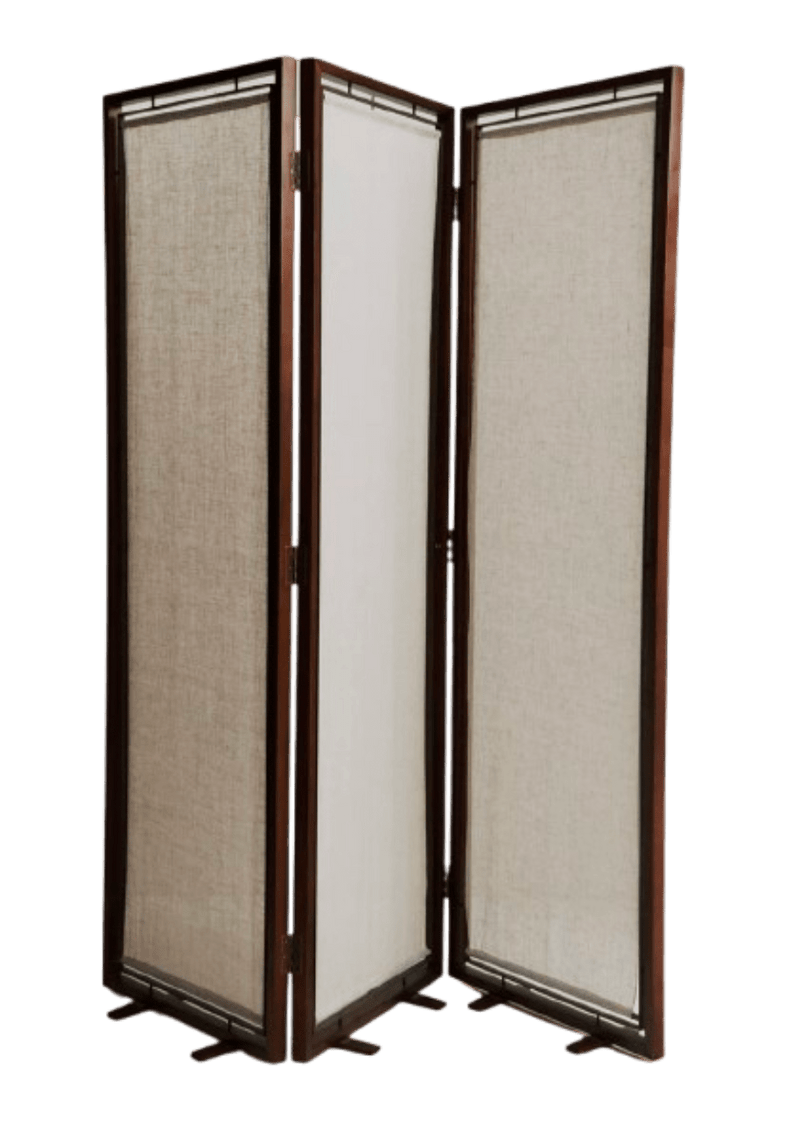 Timber and linen folding screen zara home